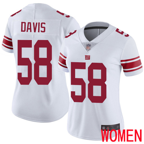 Women New York Giants #58 Tae Davis White Vapor Untouchable Limited Player Football NFL Jersey->youth nfl jersey->Youth Jersey